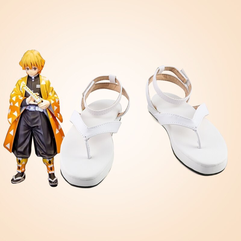 Anime Demon Slayer Kimetsu No Yaiba Agatsuma Zenitsu Cosplay Shoes Custom Made Male Shoes Boots
