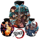 New Anime Demon Slayer Kimetsu no Yaiba Hoodie Tomioka Giyuu Cosplay Costume 3D printed Zipper Jackets Sweatshirts Top