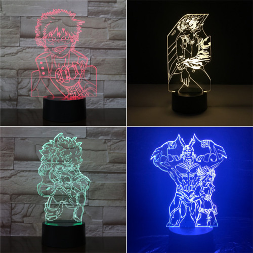 My Hero Academia 3D LED Night Light Deku 7 Color Changing Lamp Room Decoration Action Figure Toy For Christmas Gift