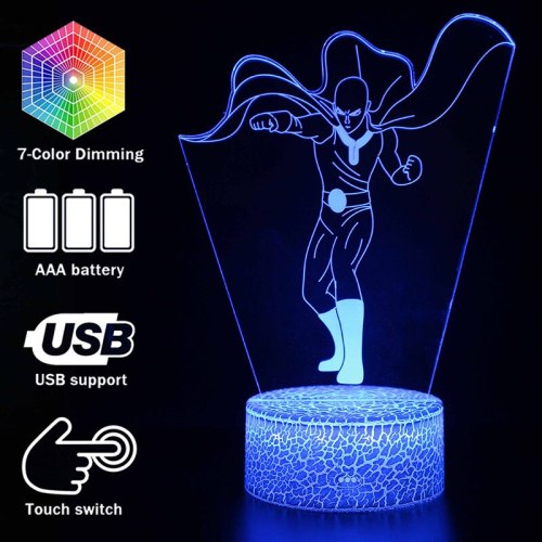 One Punch Man Action Figure Lamp 3D illusion Anime Figurine Night Lights One Punch Man Decoration Model Lamps Christmas Gifts