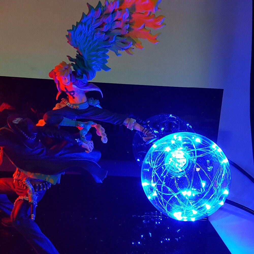 One Piece Marco Ace Action Figure Led Table Lamp Model Toy One