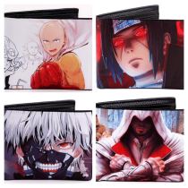 Comic Anime One piece Zoro/ Tokyo Ghoul /One Punch Man /Naruto/ Lovelive/Totoro wallet PU Short Wallet Cartoon Gift