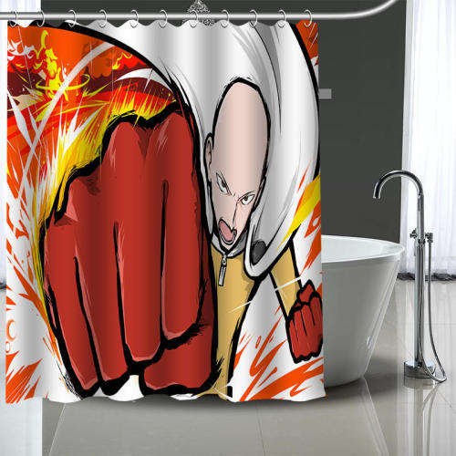 One Punch Man Curtains Polyester Bathroom Waterproof Shower Curtain With Plastic Hooks More Size