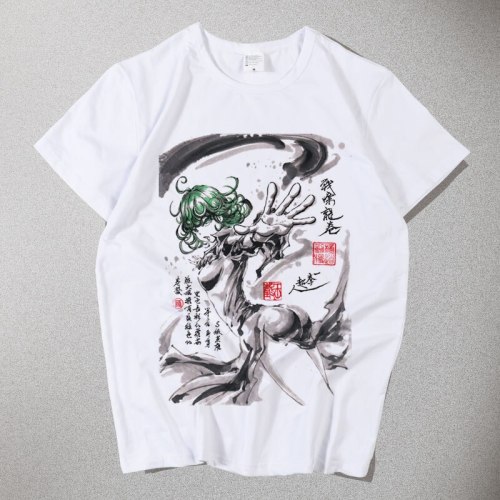 Anime One Punch Man Cosplay T-shirts ink painting summer tshirt Tops Men Tees