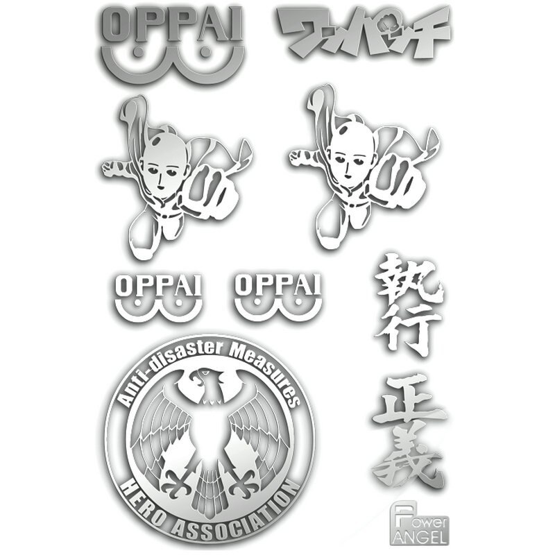 9pcs Set Anime One Punch Man Stickers For Phone Laptop Stickers 3d Metal Fridge Decal Sticker