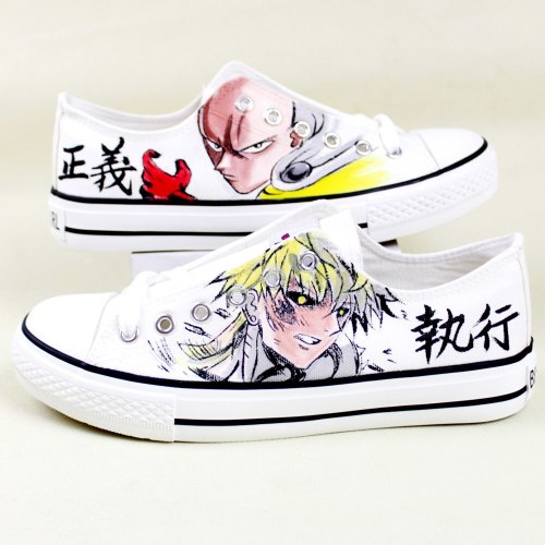 Custom Anime One Punch Man Hand Painted Shoes No-Slip Canvas Sneakers for Men Women's Unique Presents A51601