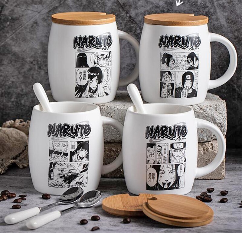 White Anime Naruto Coffee Mug Hokage Ceramic Cartoon Mugs
