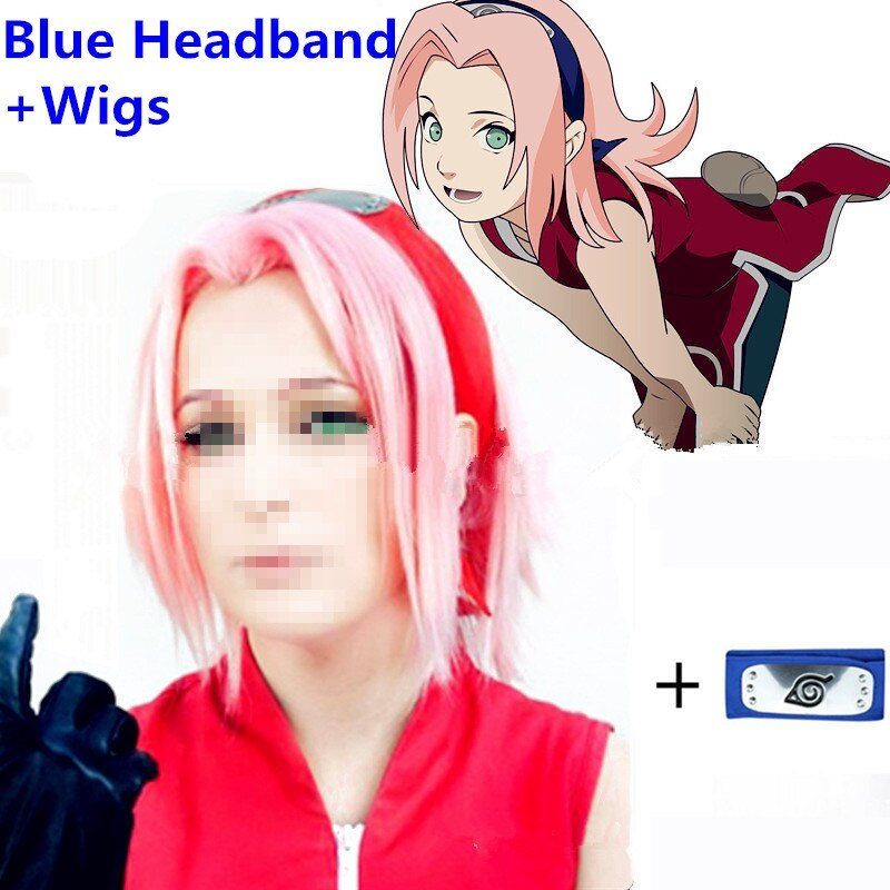 Anime Naruto Haruno Sakura Ninja Cosplay Wig Women Girls Long Short Curly Fluffy Pink Heat Resistant,Short Male Hairstyles Drawing Reference