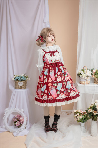 Sweet and lovely style New dessert lolita 2019 printed JSK halter dress