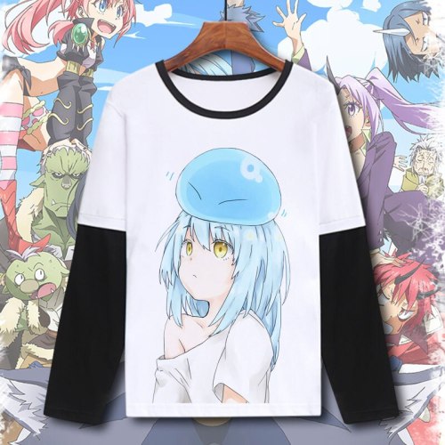 Unisex Anime That Time I Got Reincarnated as a Slime Rimuru Tempest Cotton Casual T-Shirt Tee Long Sleeve Full T Shirt