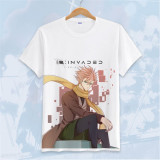 cosplay Anime ID: INVADED Akito Narihisago Koharu Hondomachi T-shirt for men women kids summer short-sleeved T-shirt top costume