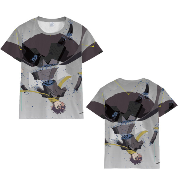 Anime ID:INVADED Round Collar Short Sleeves Unisex T-shirt Digital 3D Printing Full-size Tops