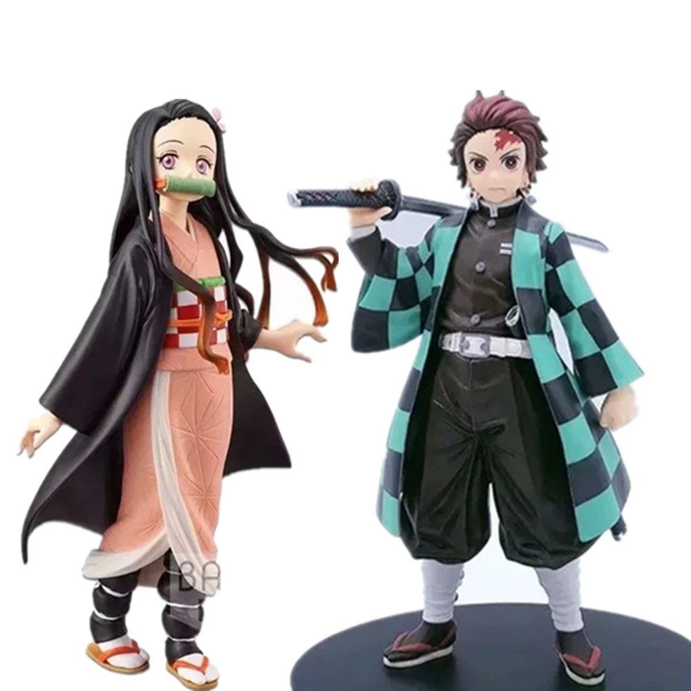 Demon Slayer PVC Action Figures Tanjirou Nezuko Anime Kimetsu no Yaiba Figurine Model Toys