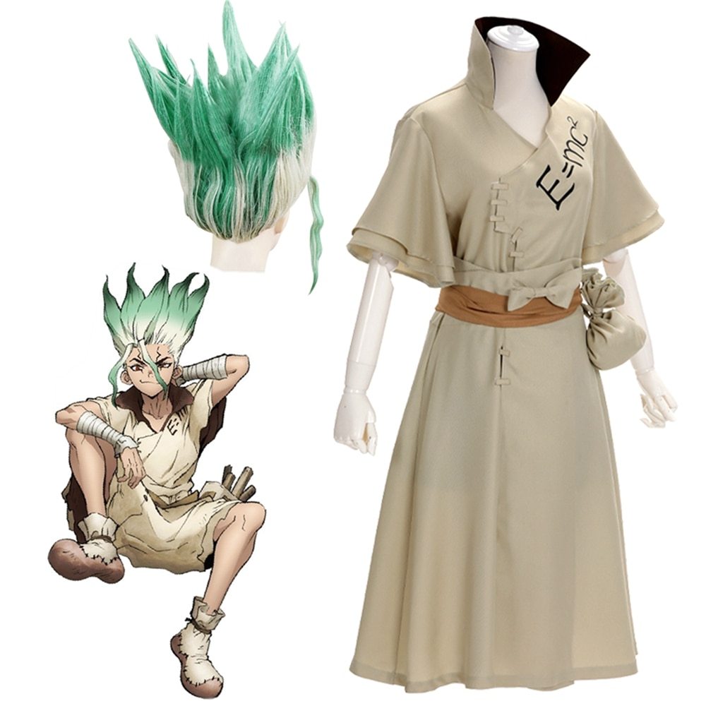 Anime Dr. Stone Senku Ishigami Costume Cosplay Adult Men Senku Uniform ...
