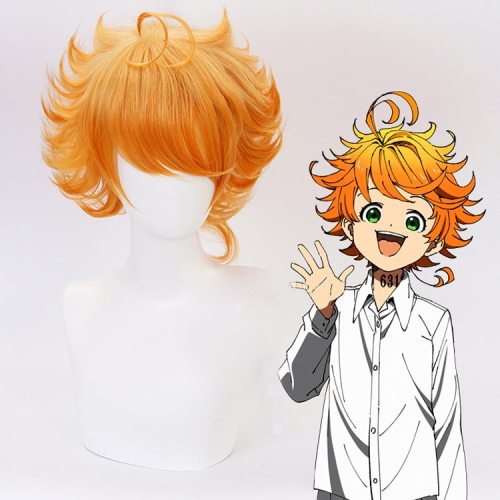 Emma Cosplay Wig Anime Yakusoku no Neverland The Promised Neverland 63194 Orange Heat Resistant Synthetic Hair Wigs + Wig Cap