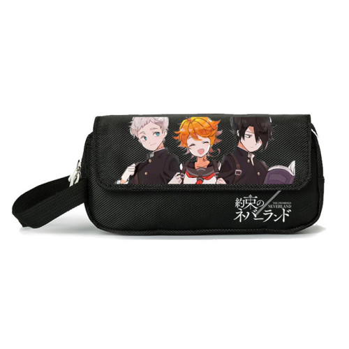 The Promised Neverland Anime Large Pencil Bag Charge Coin Pouch Makeup Bag Stationery Storage Bags Catoon Small School Bags