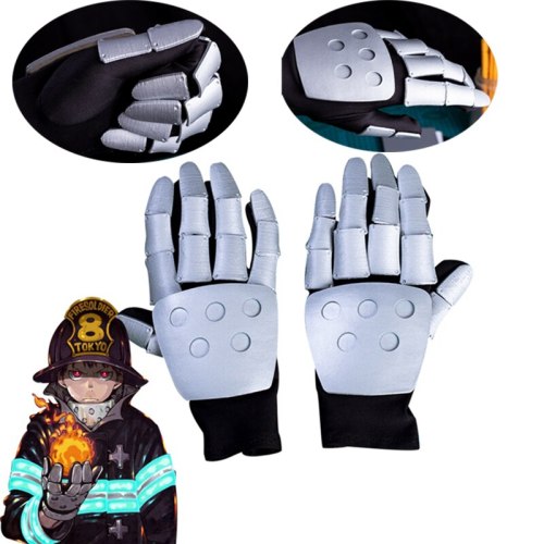 2019 Anime Fire Force Cosplay Gloves Enen no Shouboutai Shinra Cosplay Costumes Armor Men Anime Accessories Prop PLA Gloves