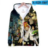 The Promised Neverland 3D Zipper Sweatshirt Highstreet Hoodies Casual Fashion  Zipper Clothes 2XS-4XL