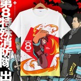 2019 NEW Anime Fire Force Cosplay T Shirt Shinra Kusakabe Summer T-Shirt Women/Men Cartoon Top Tee Halloween Cosplay Costume