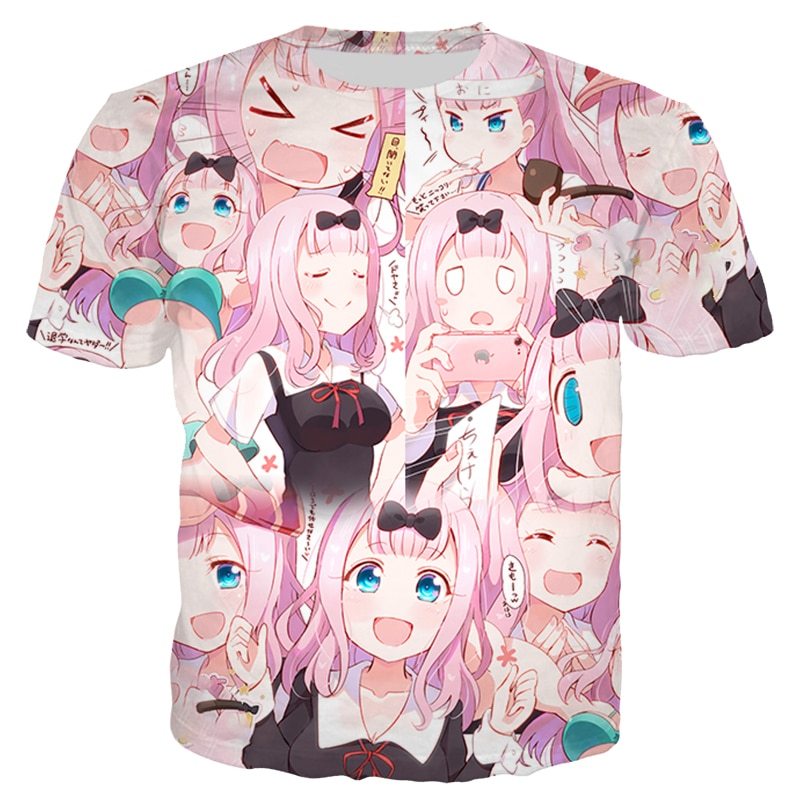 Anime Kaguya Sama Love Is War T Shirt Men Women 3d Print Fujiwara Chika Short Sleeve Anime Kaguya Sama Love Is War T Shirt Men Women 3d Print Fujiwara Chika Short Sleeve