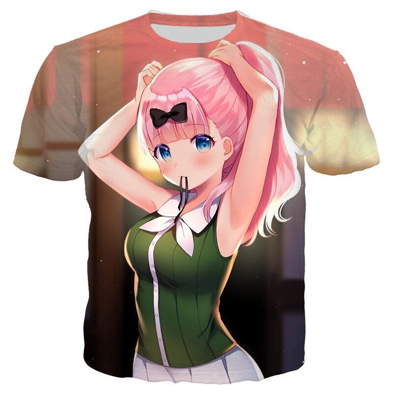 Anime Kaguya Sama Love Is War T Shirt Men Women 3d Print Fujiwara Chika Short Sleeve Anime Kaguya Sama Love Is War T Shirt Men Women 3d Print Fujiwara Chika Short Sleeve