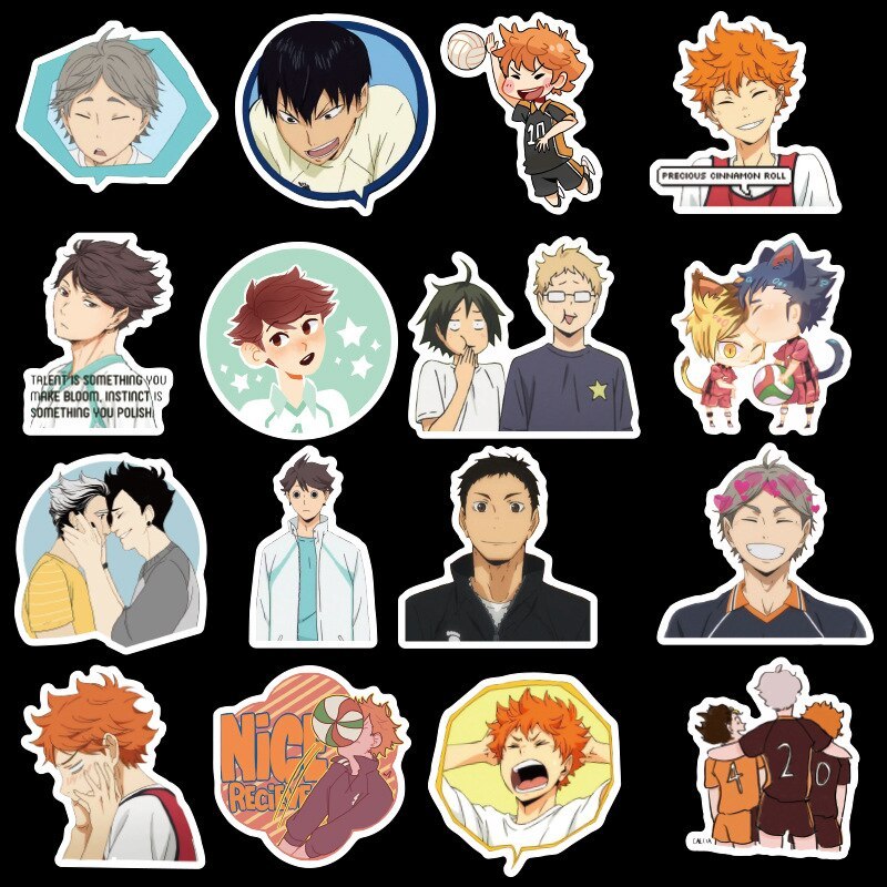 50pcs Haikyuu Waterproof Stickers Cartoon Graffiti Sticker Stickers For Laptop Luggage Skateboard Phone Decals Diy Scrapbooking Discover millions of popular & trending #haikyuu hashtags. 50pcs haikyuu waterproof stickers