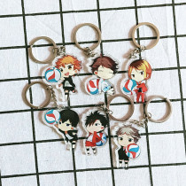 Anime Keychain Haikyuu Shouyou Hinata Double Sided Key Ring Acrylic Pendant Cartoon Accessories Kids Key Holder Gift Porte Clef