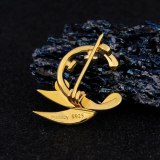 Violet Evergarden  Auto Memories Doll Overgild Brooch Cosplay Gold Plated 925 Sterling Silver Badge Brooch Pin Cosplay Gift New