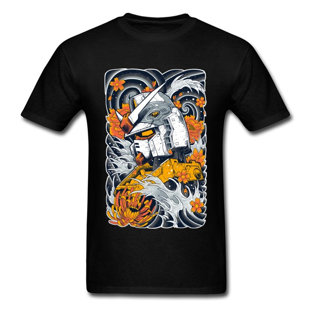 Gundam 2018 Japan Anime T Shirt Men Black T Shirt Art Design Vintage Cartoon Tops Fitness Tee Summer Funky Streetwear