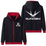 Anime Hoodies Gundam Logo Printed Hooded Adults Unisex Hoodie Zip Up Sweatshirts Coat Outwear Spring Antumn Jacket Five Colors