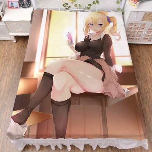 November update Japanese Anime Kaguya-sama: Love Is War sexy girl bed milk fiber sheet & blanket summer quilt 150x200cm