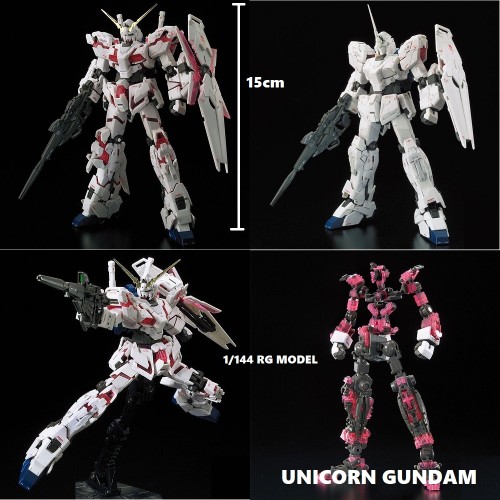 Original Gundam RG 1/144 Model RX-0 UNICORN GUNDAM Freedom Destroy Armor Unchained Mobile Suit Kids Toys