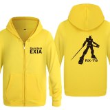 EXIA Gundam RX-78 Anime Cartoon  Sweatshirts Men 2018 Mens Zipper Hooded Fleece Hoodies Cardigans