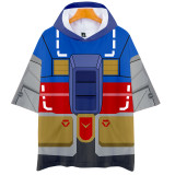 GUNDAM Character Suit 3D Hooded T-shirts Women/Men Fashion Summer Short Sleeve Tshirt Cosplay Casual Streetwear Role Clothes