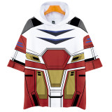 GUNDAM Character Suit 3D Hooded T-shirts Women/Men Fashion Summer Short Sleeve Tshirt Cosplay Casual Streetwear Role Clothes