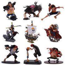 9 Styles Anime One Piece Luffy Chopper Dracule Mihawk Going Merry Shanks PVC Action Figure Collectible Model Christmas Gift Toy