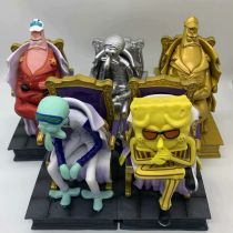 23cm One Piece Anime Figure Three Generals Sitting Throne Barley Octopus  Red Dog Yellow Ape Action Figure Collection Model Toy