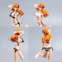 24cm One Piece Nami  Action Figures swimming Japanese Anime Cartoon PVC Tos Doll Model Collection