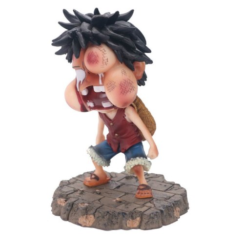 15cm One Piece Luffy Funny Fat Face Swelling Ver. PVC Action Figures OP Luffy Zoro Sanji Collectibles Model Toys