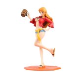 One Piece Nami Dressed In Luffy Outfit With Casks Girl Action Figure Anime Model Figma Statue Collection Toy Desktop Decoration