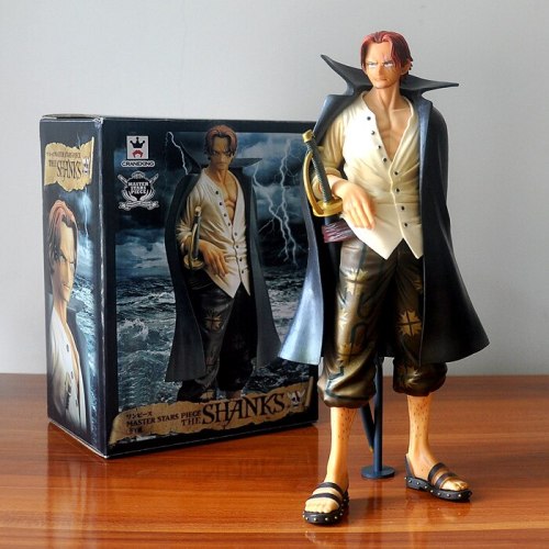 25cm Anime Figures ZERO One Piece Shanks Action Figures Anime Cartoon Collectible Model Toy Kids Gifts