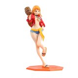 One Piece Nami Dressed In Luffy Outfit With Casks Girl Action Figure Anime Model Figma Statue Collection Toy Desktop Decoration