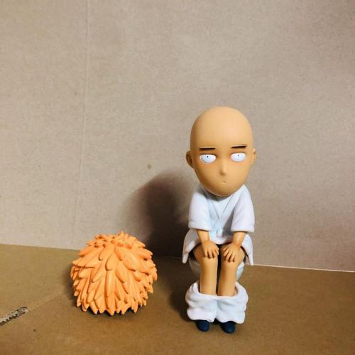 One Punch Man Saitama Sensei Toilet Action Figures 150mm Anime ONE PUNCH-MAN Figurine Model Toy