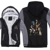 Anime Naruto One Punch Hoodies Warm Liner Coat Cartoon Jacket Cospaly One Piece Hoodies Winter Men Thick Son goku Sweatshirts