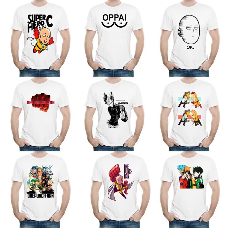 One Punch Man T Shirt Fashion Anime White Color Short Sleeve One Punch Man  T Shirt