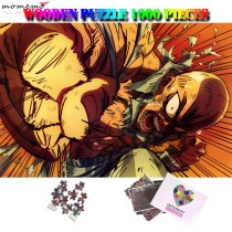 MOMEMO One Punch Man 1000 Pieces Cartoon Puzzle Toy Wooden Anime Saitama Jigsaw Puzzle Customized Adult 1000 Pieces Plane Puzzle