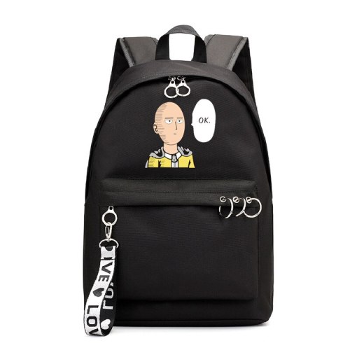 Anime ONE PUNCH MAN Backpack School Book Bags Mochila Travel Bag Laptop Ribbon Ring Circle Boy Girls Backpack Pink Black