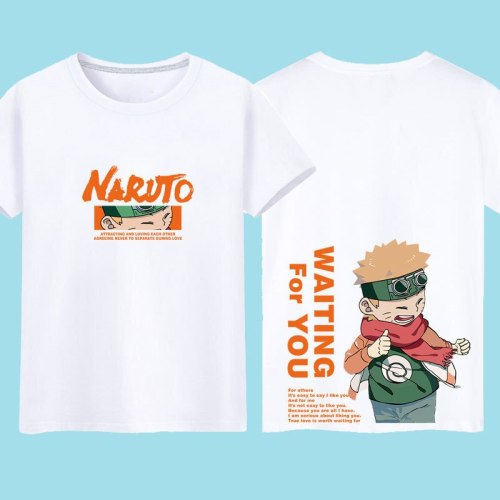 Japanese Harajuku Men T-shirt Cartoon Anime NARUTO Hinata Uzumaki Printed Loose Short Sleeve Tops Lover Couple Matching T Shirts