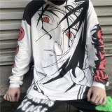 Amine Naruto T Shirt Fashion Uzumaki Sasuke Uchiha Men T-shirt Casual TShirt Streetwear Cartoon Printed Long Sleeve Shirts Male