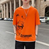 2020 New Summer Men's Short Sleeve T-shirt High Quality Cartoon Anime Naruto Print Cotton T-shirt Plus Size Loose T shirt